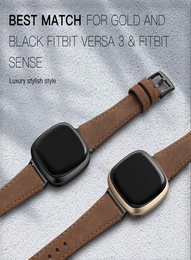 EDIMENS Leather Bands Compatible for Fitbit Versa 3 / Fitbit Versa 4 / Fitbit Sense for Women Men, Genuine Leather Bands Replacement Wristbands Straps Compatible with Versa 3 / Versa 4 / Sense - Image 5