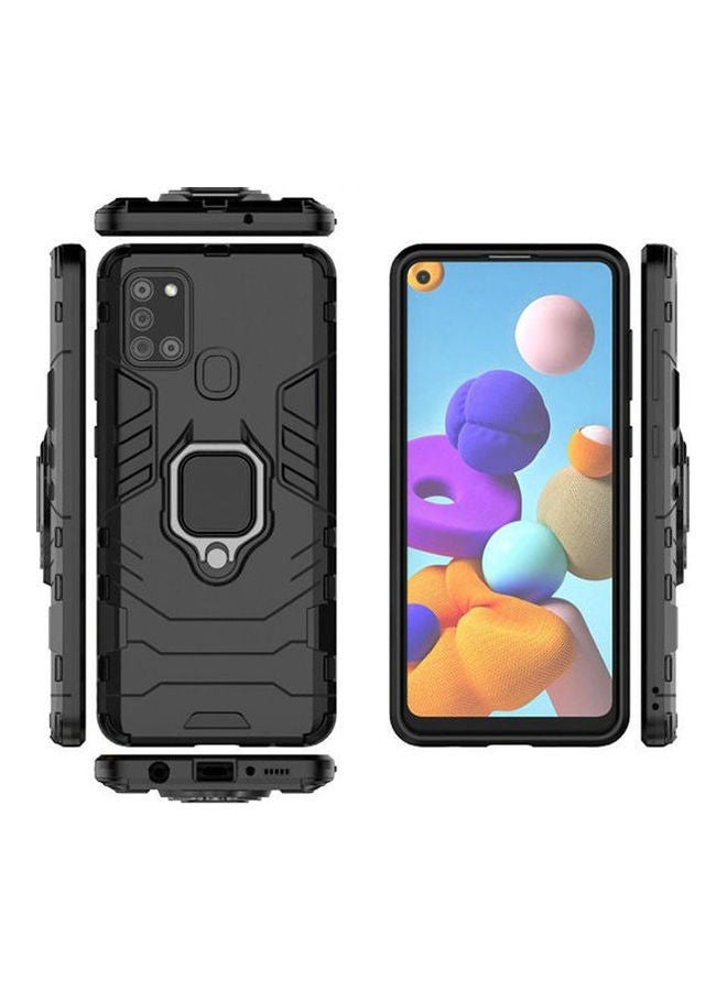 For Samsung Galaxy A21S Iron Man Protective Cover - With Ring Kickstand - Black Black - Image 1
