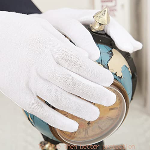 YITIAOYU 24pcs Soft White Cotton Gloves Cotton Sleep Gloves Moisturizing Eczema Cotton Gloves for Dry Hands Coin Jewelry Silver Archival Costume Inspection Gloves (XL) - Image 2