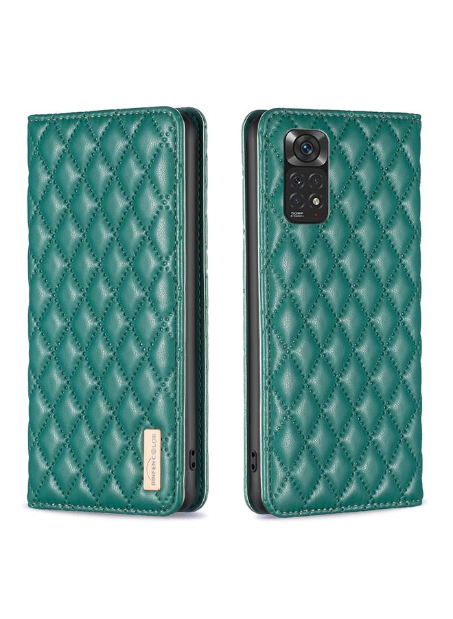 Case For Xiaomi Redmi Note 11 / 11S Diamond Lattice Magnetic Leather Flip Phone Case