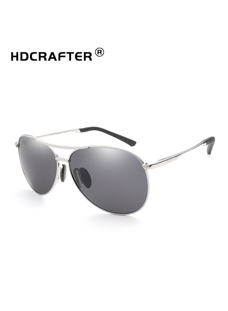 HDCRAFTER Men's Full Frame Polarized UV400 Pilot Frame Sunglasses  - Image 1