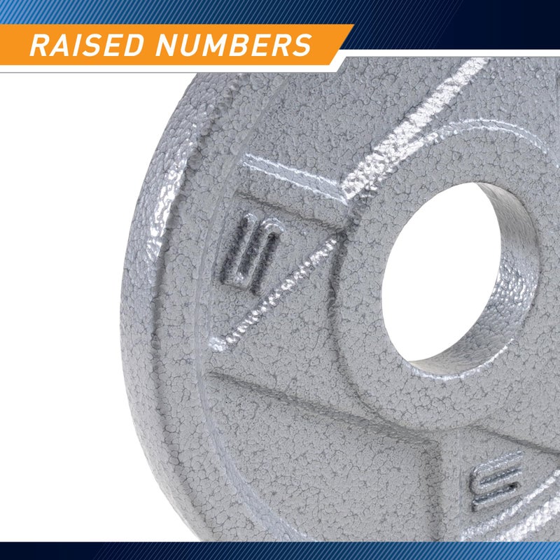 Marcy Classic 2" Cast Iron Olympic Grip Plates, 5lb - Image 3