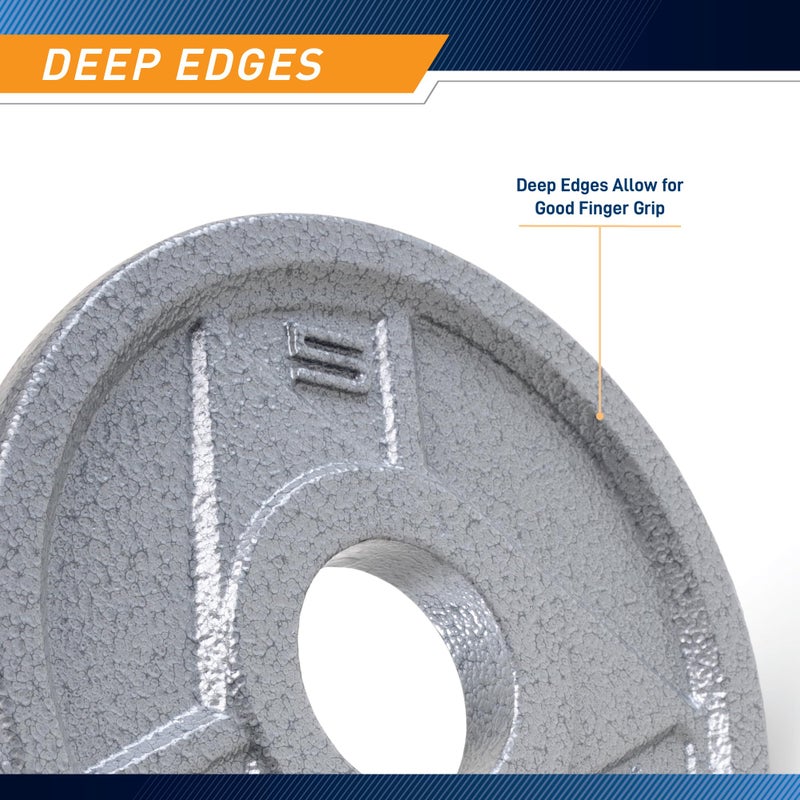 Marcy Classic 2" Cast Iron Olympic Grip Plates, 5lb - Image 4