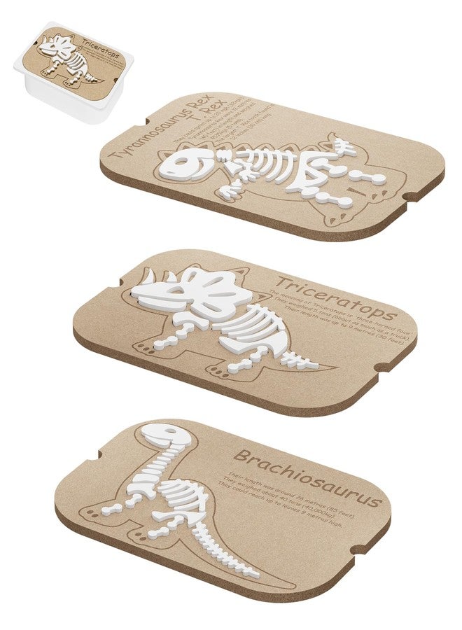 Ogears Sensory Table Accessories Flisat Trofast Inserts Dinosaurs Puzzle Set of 3 Pieces - Image 1
