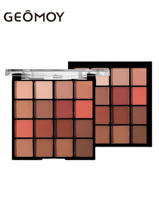 Geomoy - 16 Colors Luxury Multifunctional Eyeshadow Palette Blush Matte Pearlescent Sequins Beginners Easy To Use - Image 1