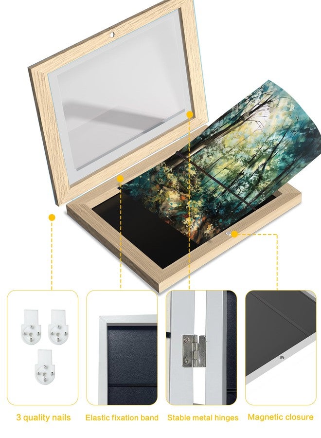 Orionstar 2 Pack Kids Art Frames, Wooden Magnetic Frames, Glossy Acrylic Sheets, Holds 100 A4 Pcs, Rustic Modern Style, 11.8X8.5 Inches - Image 5