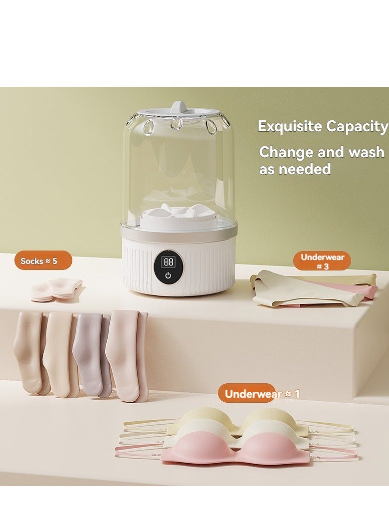 M MIAOYAN Portable Rechargeable Mini Underwear Washing Machine - Wireless Automatic Underwear Washing Machine with 3000mAh Battery, Compact Laundry Cleaner for Bras, Socks, Travel, Dorm, RV - Image 4