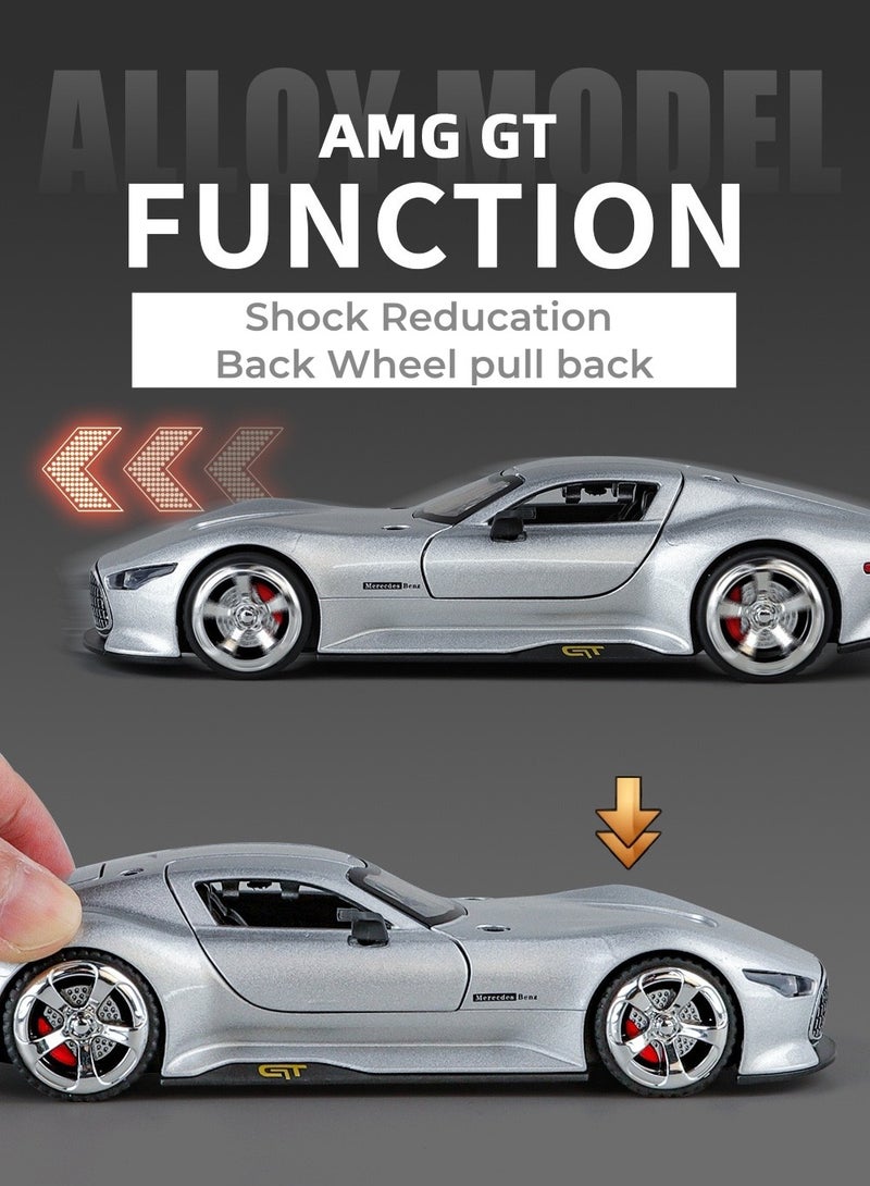 1:32 Silver Mercedes-Benz AMG Vision GT Car Model Sound & Light - Image 2