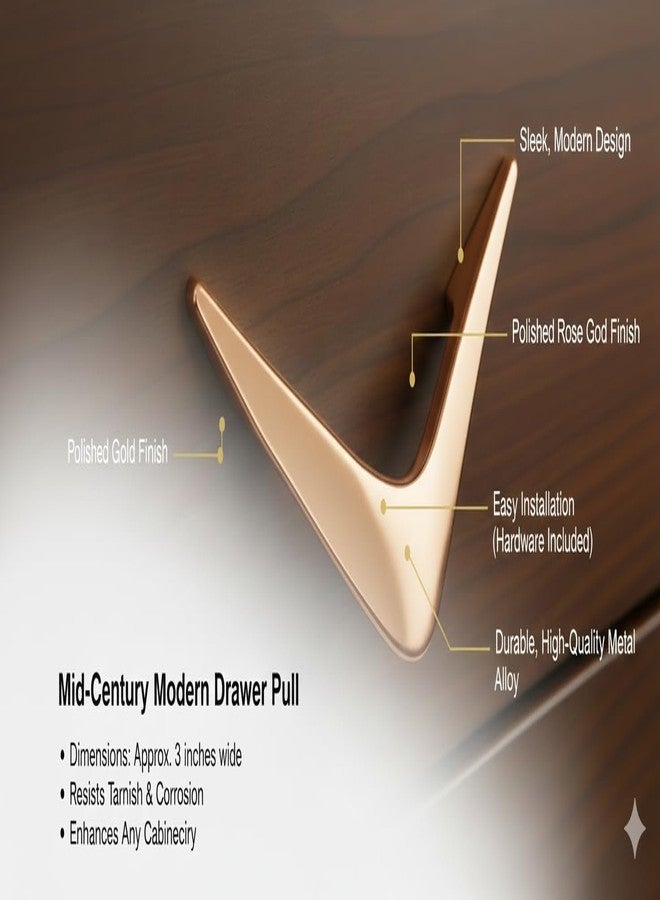 JAGGER JAG412 Drawer Knobs/Handle for Home & Office - Durable and Elegant Stainless Steel Door Knob for Cabinets, Cupboards & Dressers (2, Rose Gold) - Image 3
