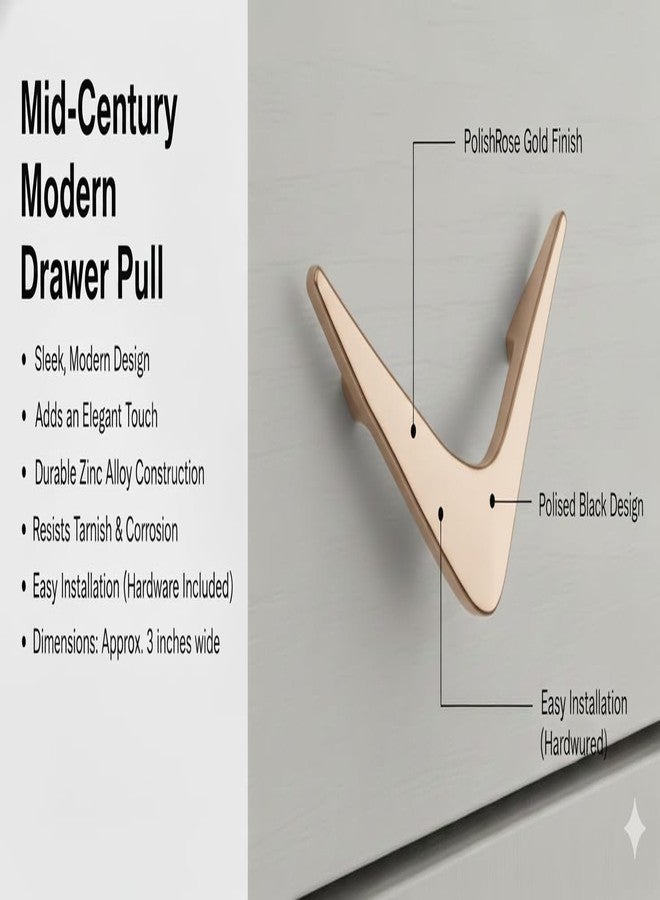 JAGGER JAG412 Drawer Knobs/Handle for Home & Office - Durable and Elegant Stainless Steel Door Knob for Cabinets, Cupboards & Dressers (2, Rose Gold) - Image 4