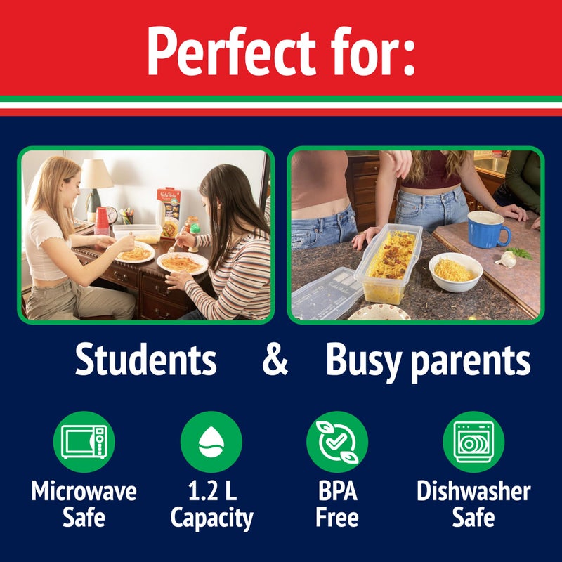 Fasta Pasta طباخ المايكروويف فاستا باستا الأصلي مع غطاء ومصفاة مدمجة - لا مزيد من الفوضى، الانتظار حتى يغلي الماء، أو المعكرونة اللزجة - معكرونة أل دينتي مثالية في كل مرة - تصميم مسجل براءة اختراع، إنه يعمل حقًا - Image 5