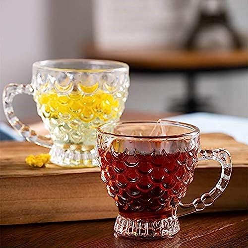 MARTVIA Premium Classic Glass Tea & Coffee Cup and Saucer - 250 ML, for hot Chocolate, Cups and Saucer Set for Coffee, Green Tea, Herbal Tea, Lemon Tea More,(Flower Set, 6 Cup and 6 Saucer) - Image 4