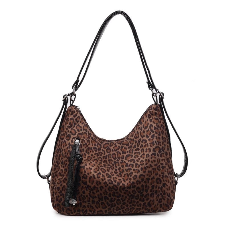 Women's Large Capacity Leopard Print PU Shoulder Bag - Image 5