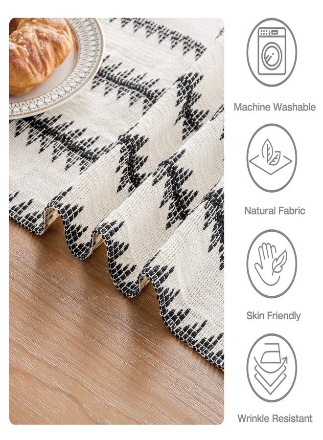 duduta Black White Tree Boho Macrame Table Runner 12 x 90 inch, Farmhouse Dresser Covers Coffee Table Runner with Tassels - Image 4