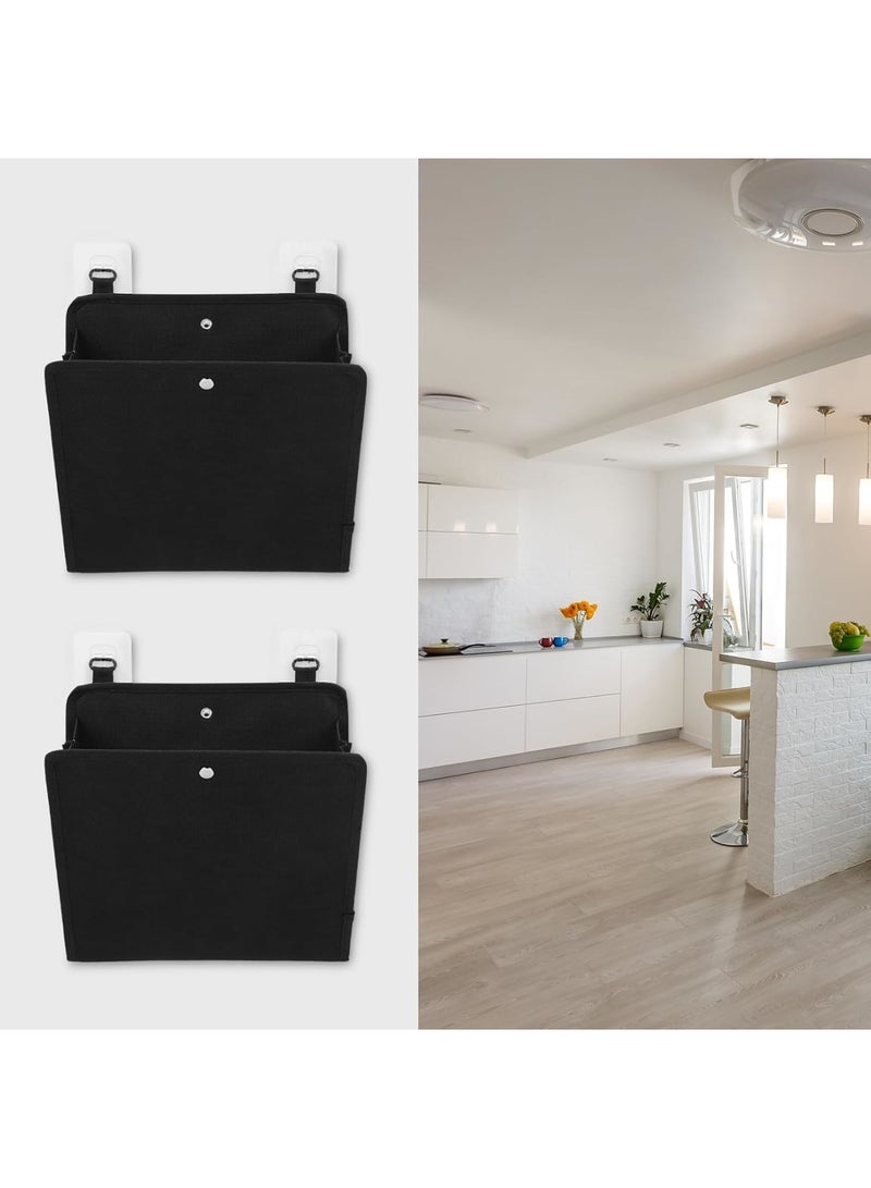 SYOSI Over Door Shoe Organizer, 2-Pack Foldable Breathable Non-Woven Shoe Rack with Adhesive Hooks, Space Saving Hanging Storage for Narrow Doors Dorm RV Home, Easy Installation, Black - Image 2