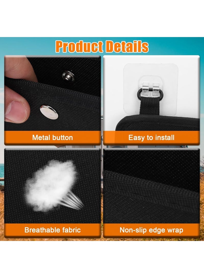 SYOSI Over Door Shoe Organizer, 2-Pack Foldable Breathable Non-Woven Shoe Rack with Adhesive Hooks, Space Saving Hanging Storage for Narrow Doors Dorm RV Home, Easy Installation, Black - Image 4