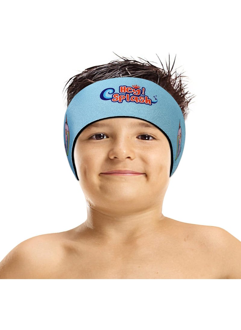 HeySplash HeySplash Swimming Headband, Ear Band Swimmer Ear Protection, Elastic Neoprene Ear Guard and Hair Guard for Kids and Toddlers Designed to Keep Water Out and Hold Earplugs in, Blue 