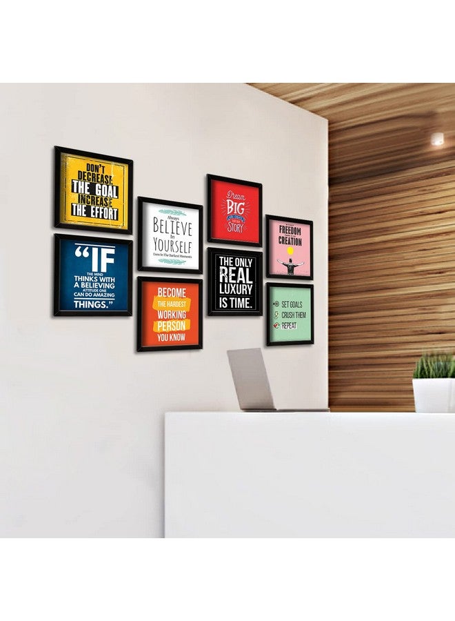 بيبر بلان ديزاين ملصقات جدارية مؤطرة بإطارات، بتصميم طائرة ورقية، مع اقتباسات تحفيزية، ديكور جداري للمكتب، مجموعة من 8 قطع فنية جدارية ملهمة (10 × 10 بوصة) (ملصقات من خشب MDF) - Image 4