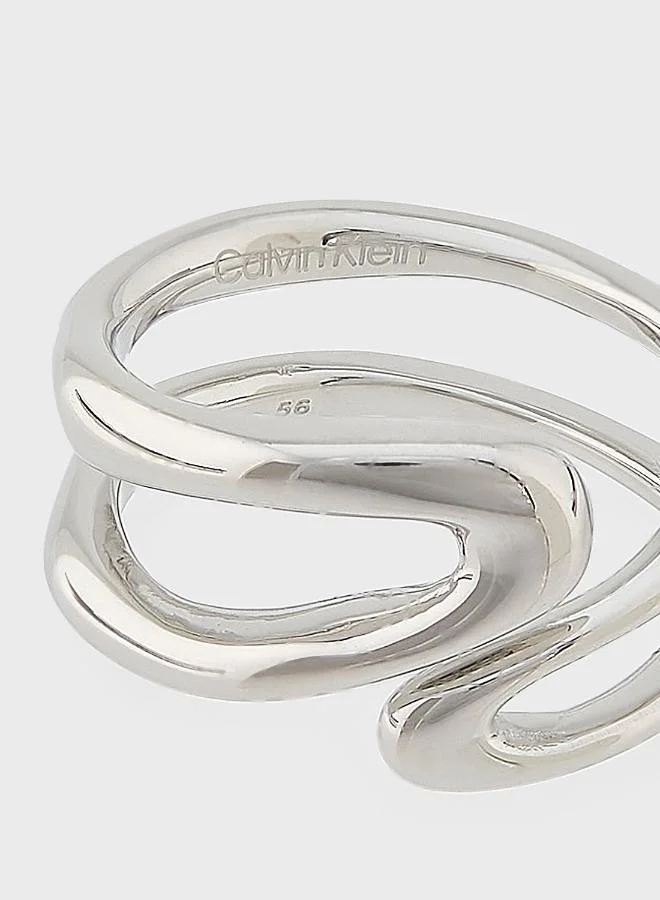 CALVIN KLEIN  Ck Statement Links Open Ring in Stainless Steel - 35000751D for Women | Best Price UAE