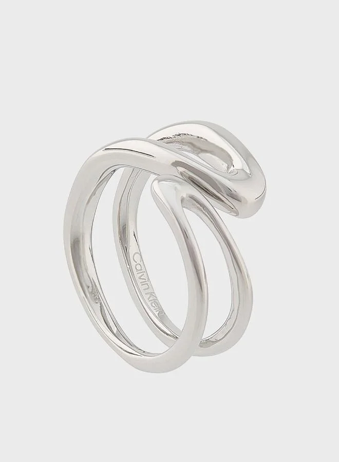 CALVIN KLEIN  Ck Statement Links Open Ring in Stainless Steel - 35000751D for Women | Best Price UAE