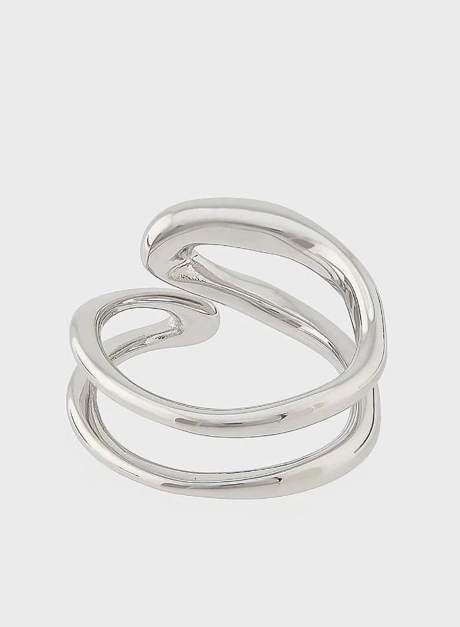 Calvin Klein  Ck Statement Links Open Ring in Stainless Steel - 35000751D for Women | Best Price UAE