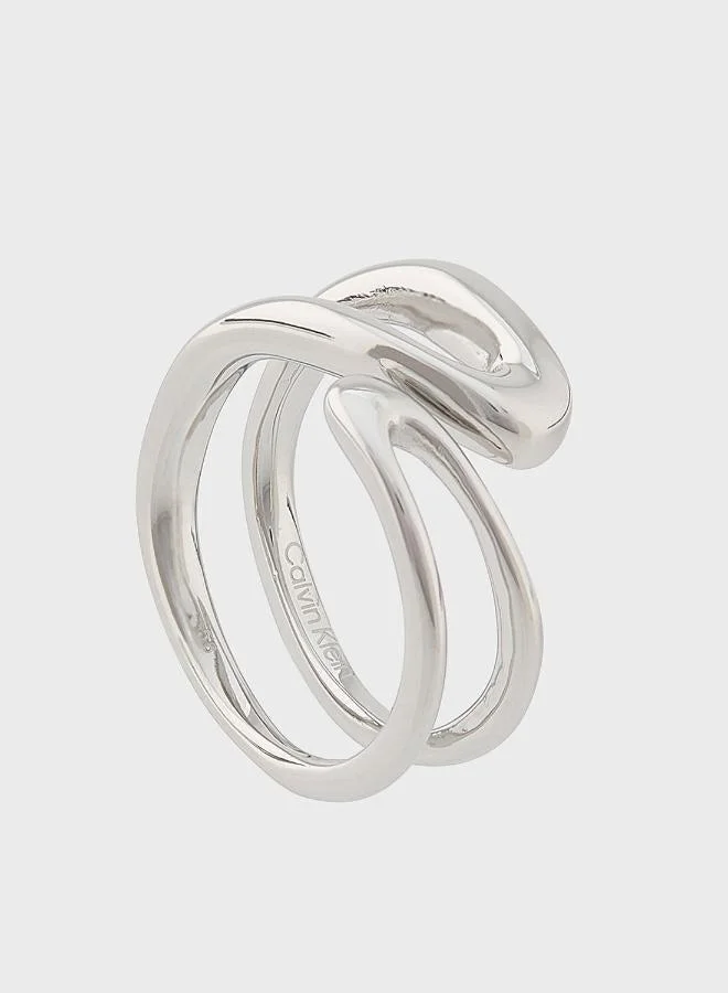 Calvin Klein  Ck Statement Links Open Ring in Stainless Steel - 35000751D for Women | Best Price UAE