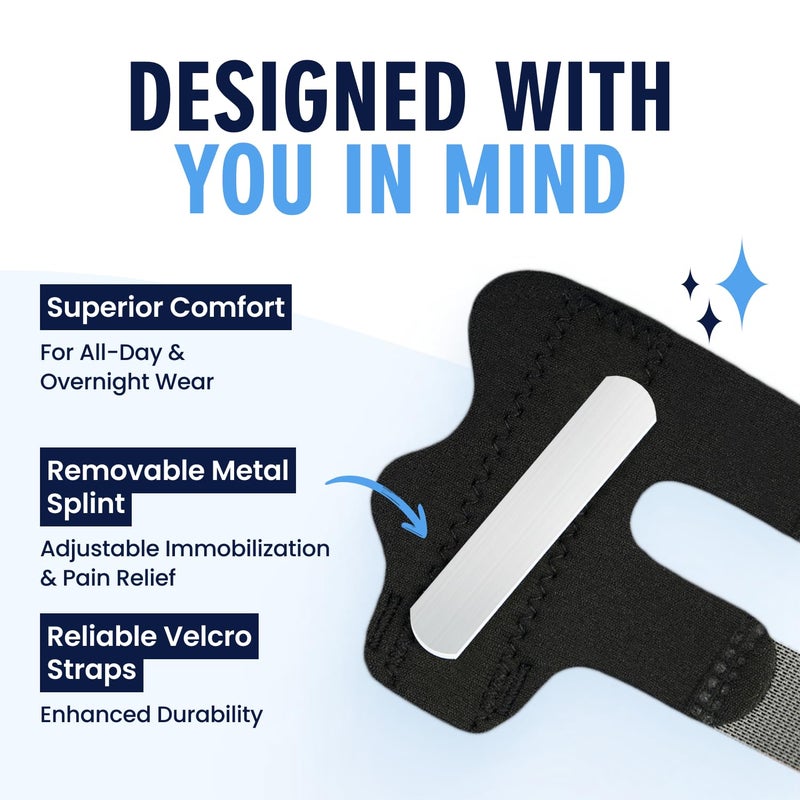Dr. Frederick's Original Dr. Frederick's Trigger Finger Splint - 2 ct - HSA/FSA - Pinky & Thumb - Padded Brace for Arthritis, Mallet Finger, Tendonitis, Trigger Thumb - Adjustable, Doctor-Developed - Small Black - Image 3