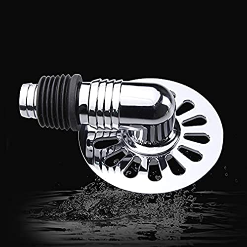Dayish Anti Overflow Water Floor Drain with Easy Connector for Washing Machine Outlet Pipe, Deodorant Joint Elbow for Pipe - Silver (L-Model, Standard) - Image 1