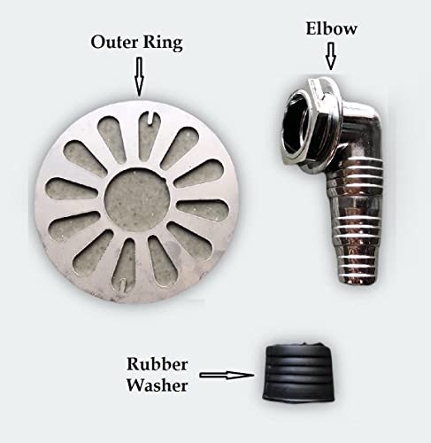 Dayish Anti Overflow Water Floor Drain with Easy Connector for Washing Machine Outlet Pipe, Deodorant Joint Elbow for Pipe - Silver (L-Model, Standard) - Image 2