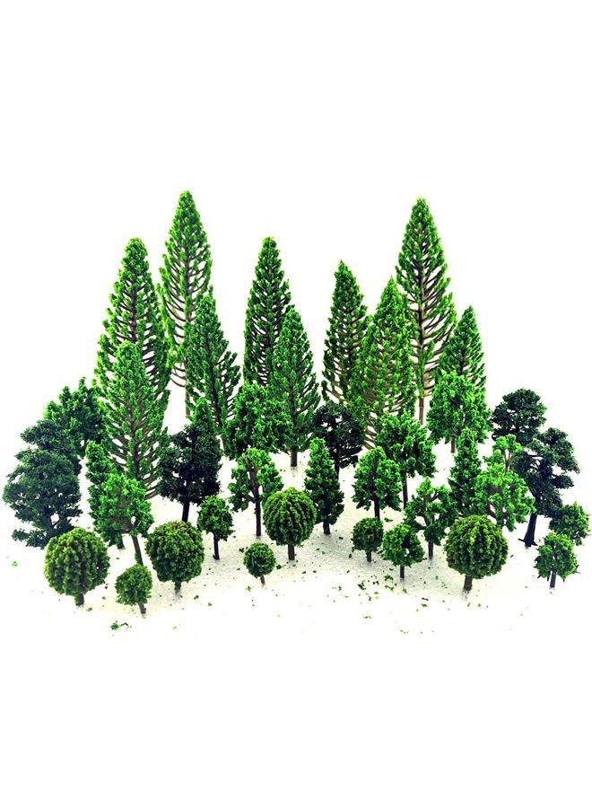 SaktopDeco 40 PCS Miniature Trees Bushes Model Trees Diorama Trees Woodland Scenic Train Scenery Railroad Architecture Fake Trees - Image 1