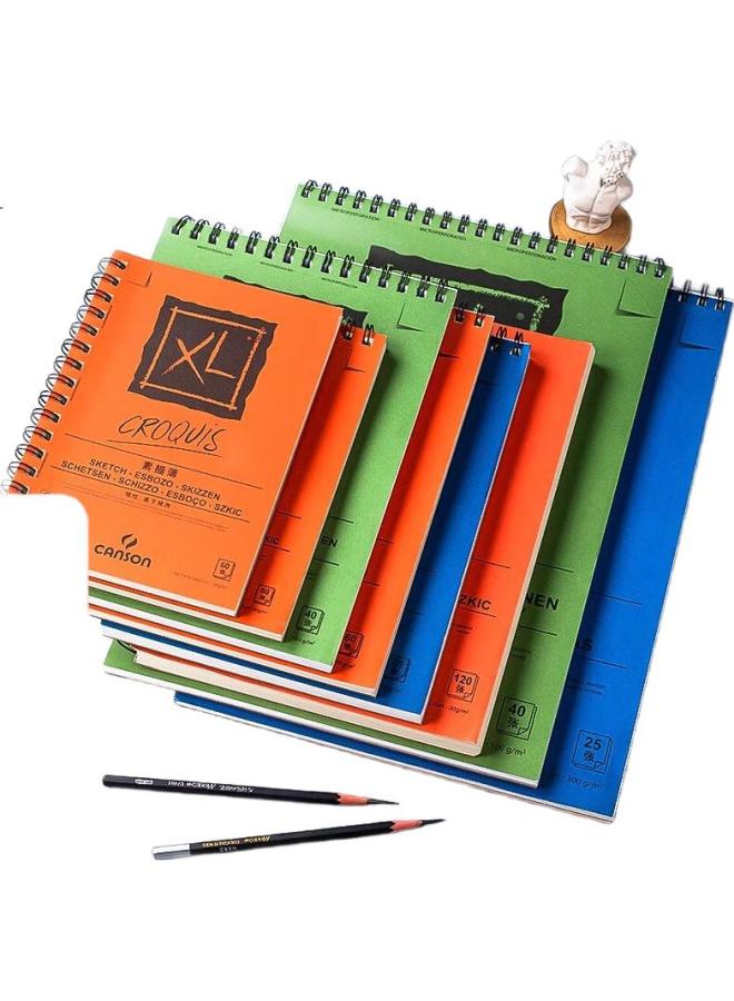 CANSON دفتر رسم سلسلة كانسون XL، دفتر رسم بغطاء أخضر 160غ، 16K، 40 ورقة للرسم الفني - Image 2