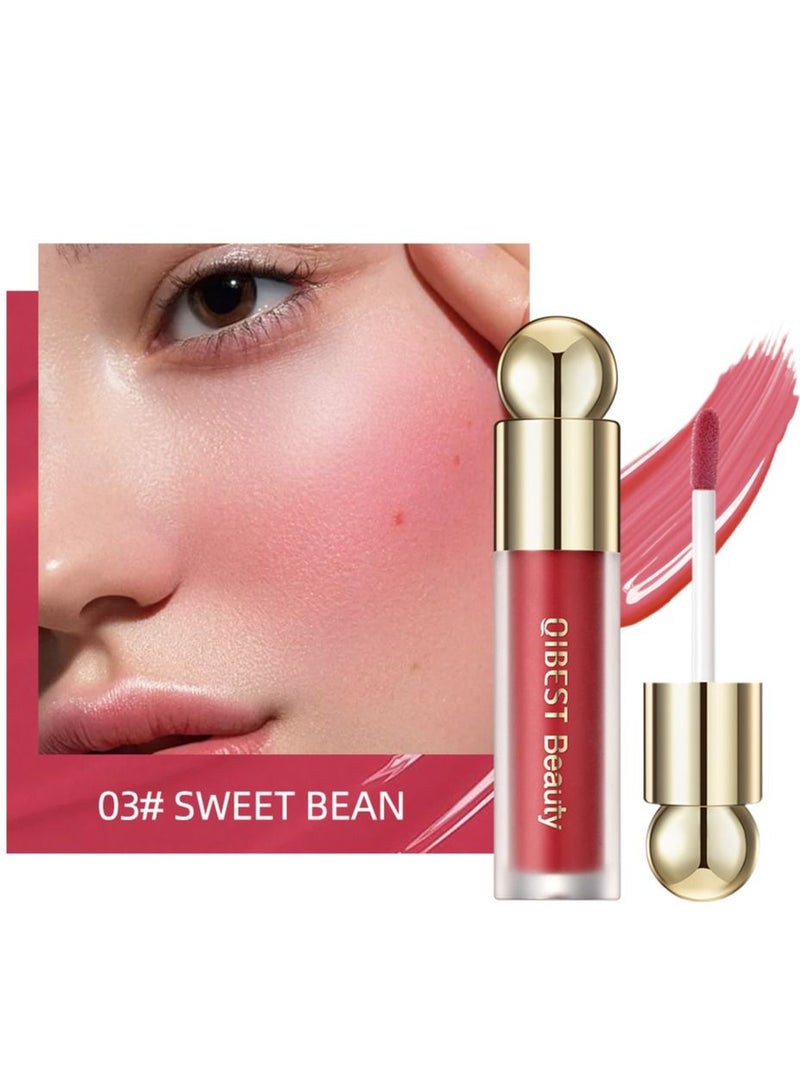 QiBest Rose Cream Liquid Blush Makeup for Cheeks Soft Cream Liquid Blush Stick Multi Sheer Big Brush Liquid Skin Tint Stick for Face Eyes and Lips Long Wearing Natural Looking Blends Perfectly onto Skin #03 - Image 1