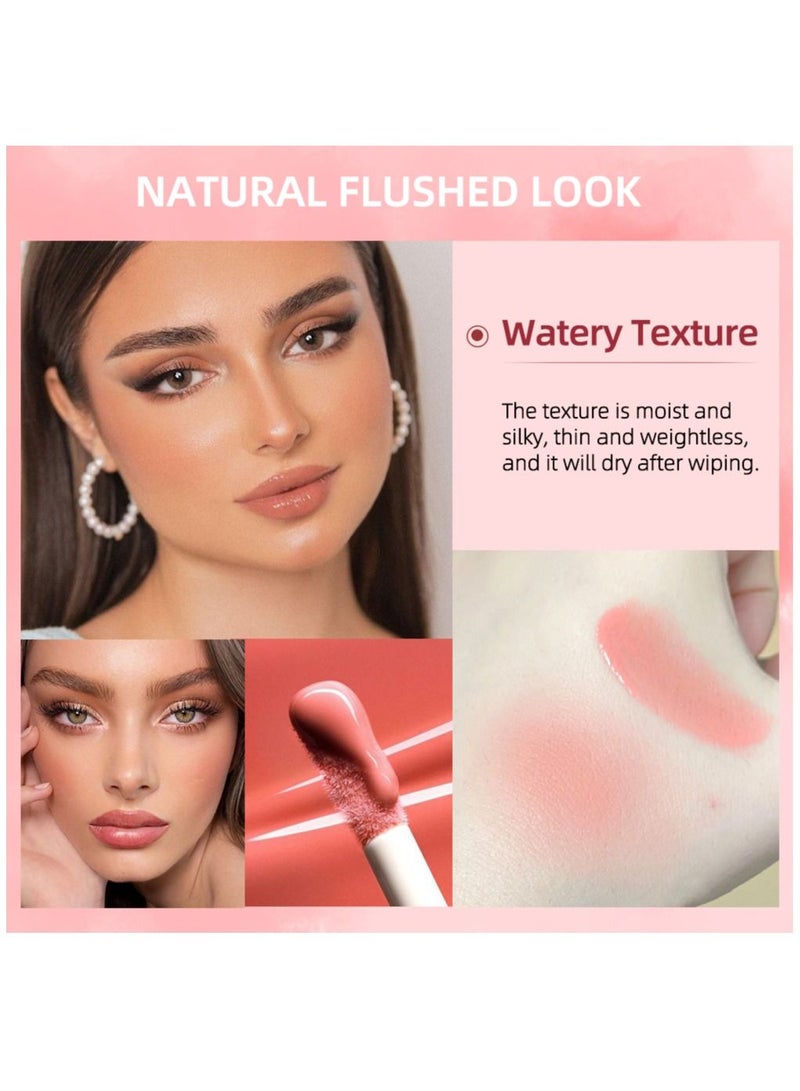 QiBest Rose Cream Liquid Blush Makeup for Cheeks Soft Cream Liquid Blush Stick Multi Sheer Big Brush Liquid Skin Tint Stick for Face Eyes and Lips Long Wearing Natural Looking Blends Perfectly onto Skin #03 - Image 3