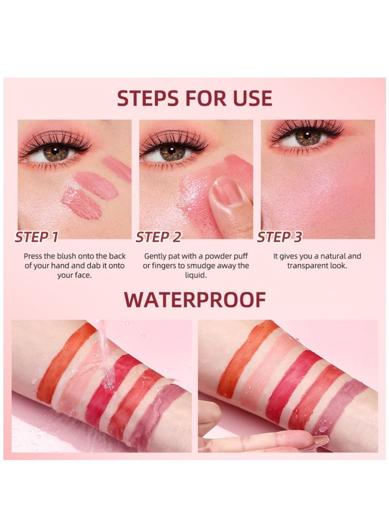 QiBest Rose Cream Liquid Blush Makeup for Cheeks Soft Cream Liquid Blush Stick Multi Sheer Big Brush Liquid Skin Tint Stick for Face Eyes and Lips Long Wearing Natural Looking Blends Perfectly onto Skin #03 - Image 5