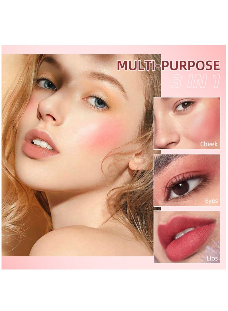 QiBest Rose Cream Liquid Blush Makeup for Cheeks Soft Cream Liquid Blush Stick Multi Sheer Big Brush Liquid Skin Tint Stick for Face Eyes and Lips Long Wearing Natural Looking Blends Perfectly onto Skin #03 - Image 2