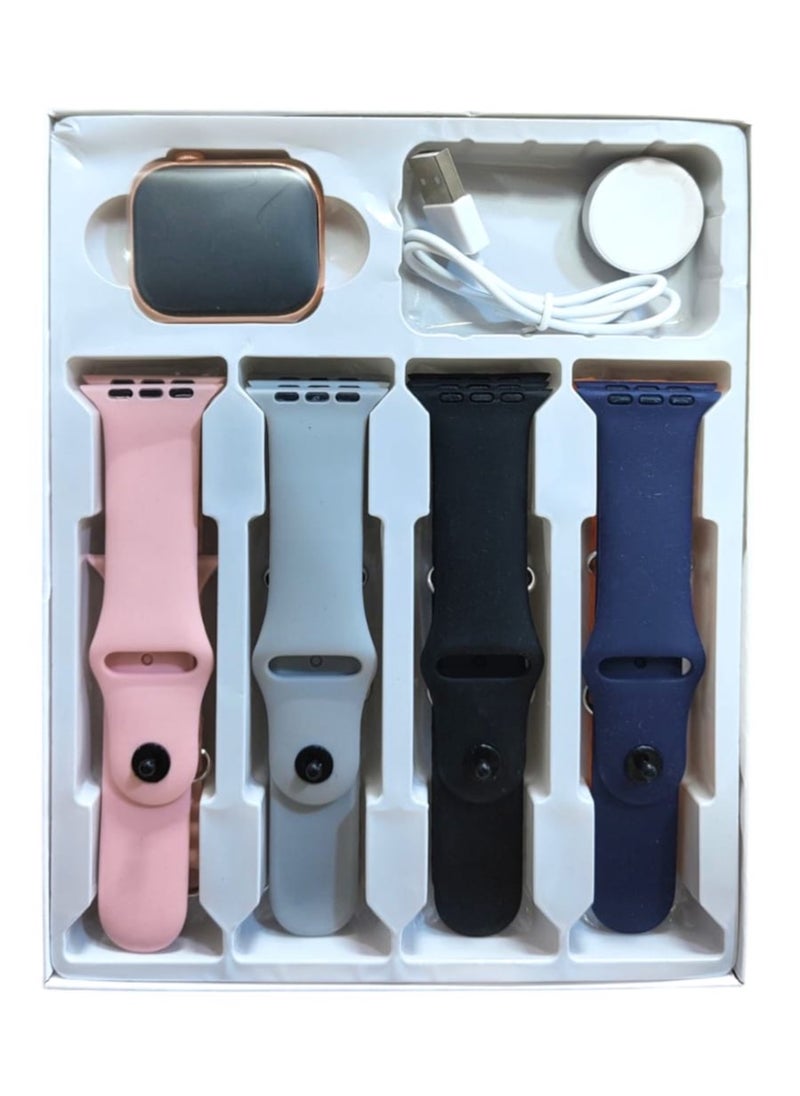 Generic - Series 10 Smart Watch 45mm with 2.01-Inch Infinite Display, Gesture Touch, Quick Release Strap, 8-in-1 Strap Combo - Image 1