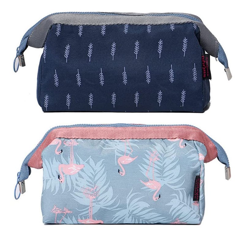 TAGUDA Nylon Pack of 2 12 Cms Cosmetic Toiletry Makeup Vanity Shaving Household Grooming Travel Storage Organizer Bags Pouch Kit Pack For Unisex Travel - TG12 (Multicolor) - Image 5