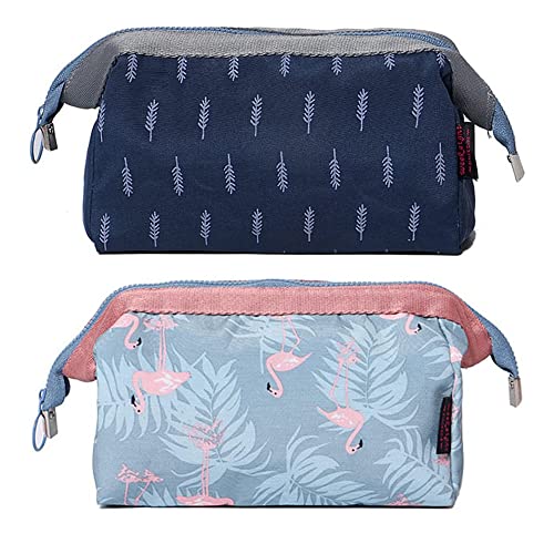 TAGUDA Nylon Pack of 2 12 Cms Cosmetic Toiletry Makeup Vanity Shaving Household Grooming Travel Storage Organizer Bags Pouch Kit Pack For Unisex Travel - TG12 (Multicolor) - Image 1