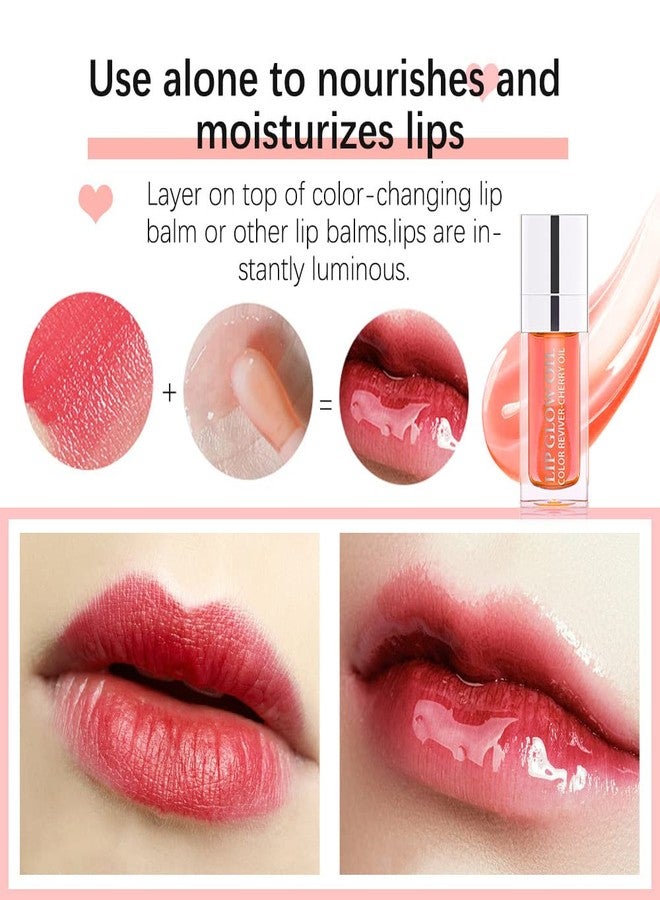 Aaiffey Hydrating Plumping Lip Glow Oil Moisturizing Lip Tint Transparent Oil Lip Care Non-sticky Glossy Lip Glow Fresh Texture Primer Lip Balm (Raspberry) - Image 3