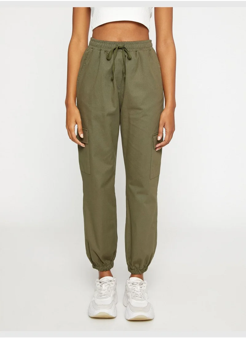 كوتون Cargo Trousers Pocket Detail Drawstring