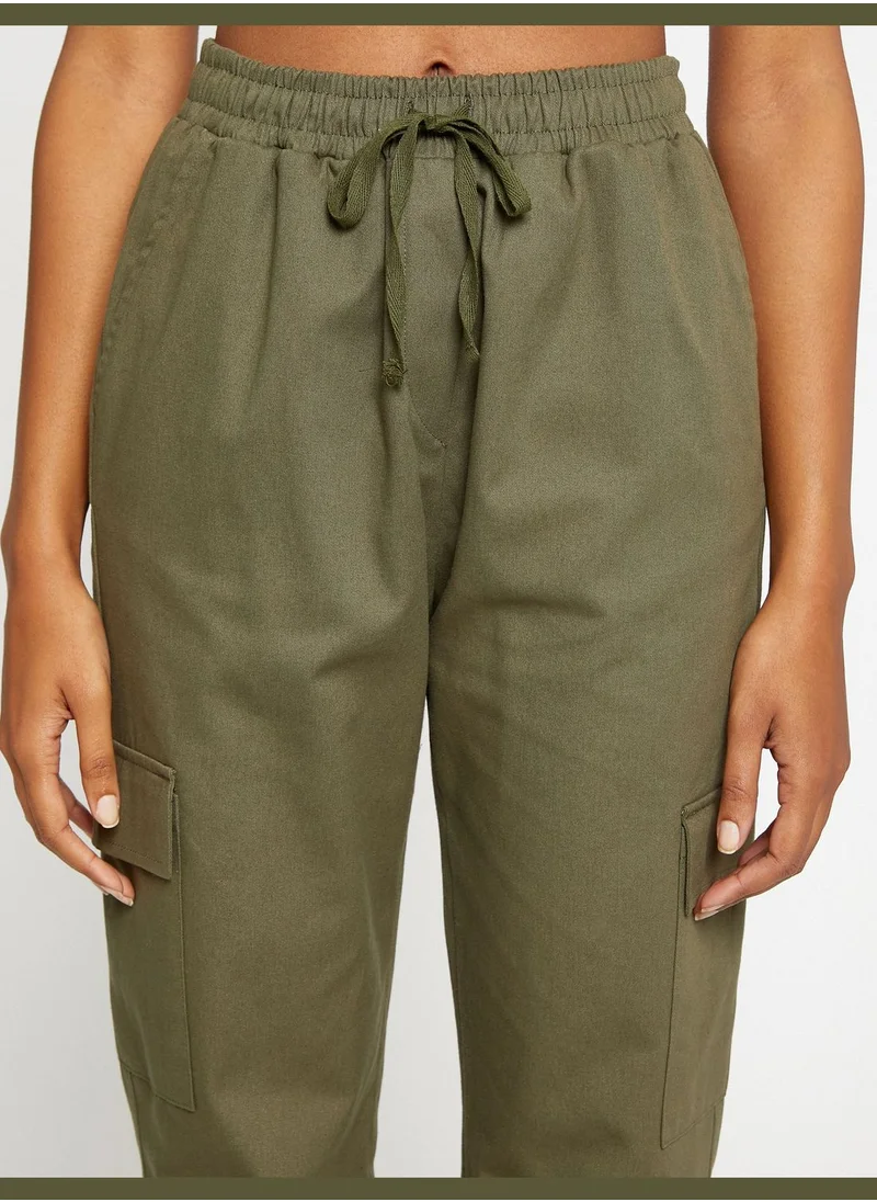 كوتون Cargo Trousers Pocket Detail Drawstring