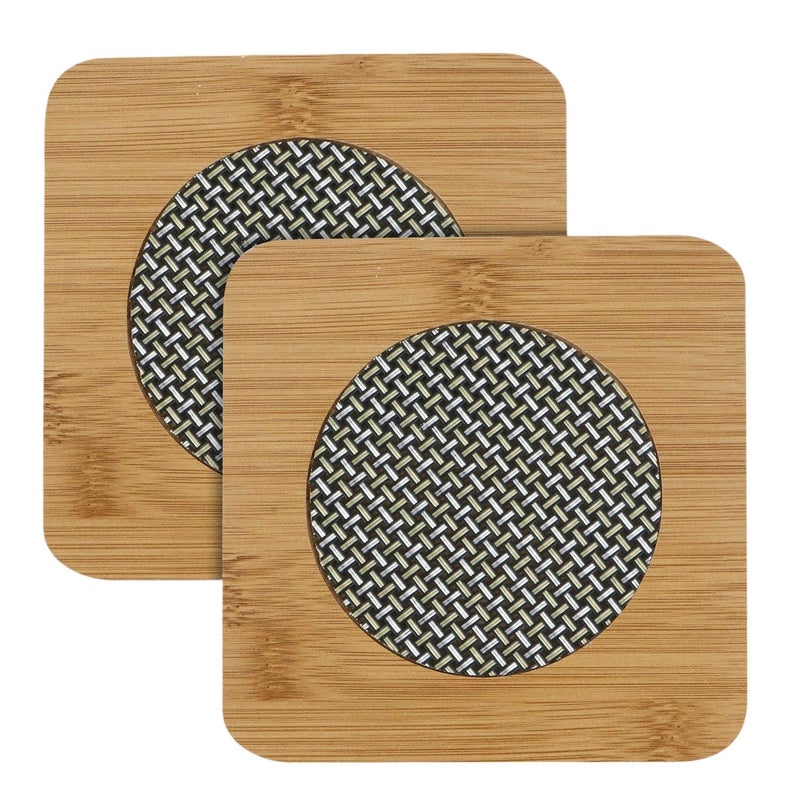 AZTORA AZTORA Square Shape Heating Insulation Resistant Natural Bamboo Wooden Coaster Heat Table Ware Pad Place mat for Hot CoffeeBowl Tea Cup Home Kitchen Dining Pan Pot Holder  - Image 1