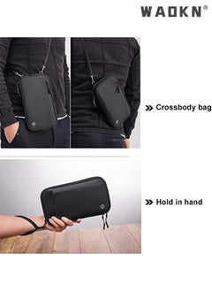 WAOKN Travel Wallet RFID Blocking,Faimly Passport Holder for Men Waterproof Passport Wallet,Large Capacity Passport Cover Travel Document Holder for Passports,Cards,Flight Tickets,(Black)  - Image 3