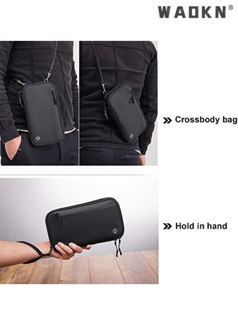 WAOKN Travel Wallet RFID Blocking,Faimly Passport Holder for Men Waterproof Passport Wallet,Large Capacity Passport Cover Travel Document Holder for Passports,Cards,Flight Tickets,(Black) - Image 3