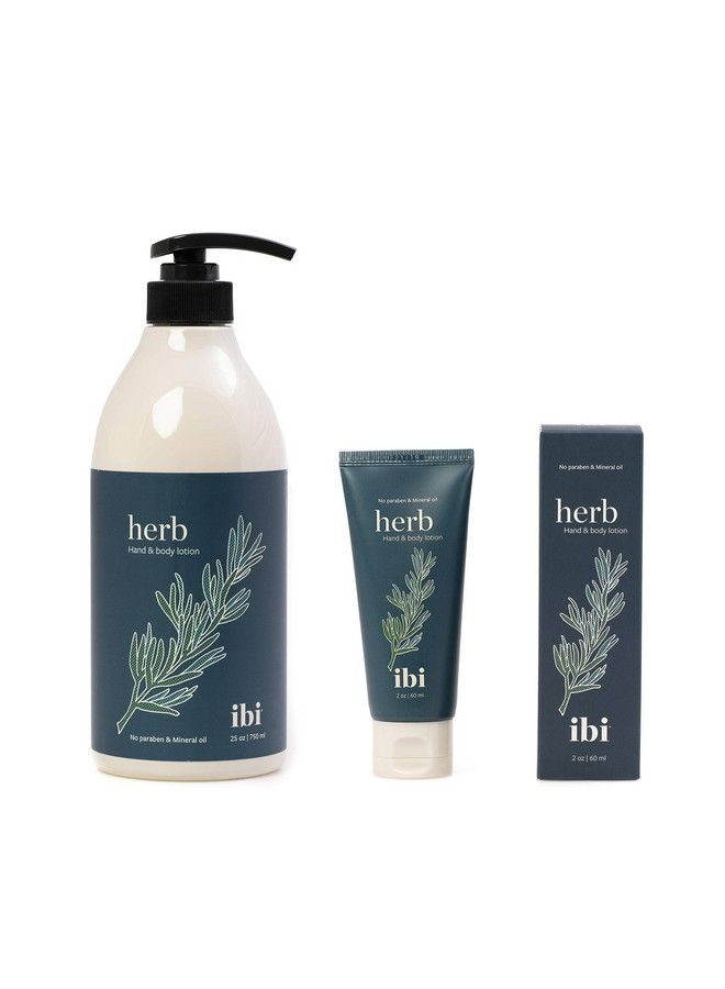 iBi مجموعة لوشن مرطب لليدين والجسم للبشرة الجافة 750 مل لوشن و2.02 أونصة كريم لليدين (أعشاب) - Image 1