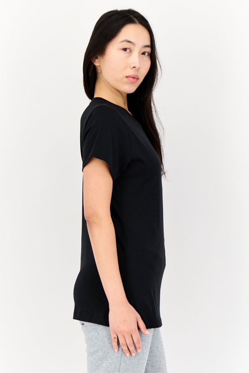 New Balance Women Sportswear Fit Short Sleeve Outdoor T-Shirt, Black - Image 2