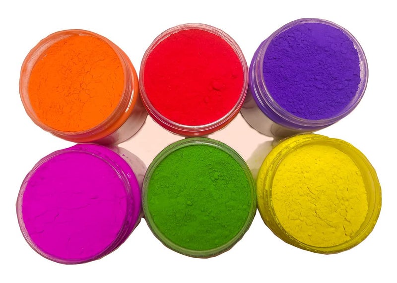 Rangoli Herbal Holi Gulal Powder NonToxic Eco Friendly 100 Safe Holi Color Powder Pack of 6 RedPinkYellowGreenOrangePurple 100g Each - Image 1