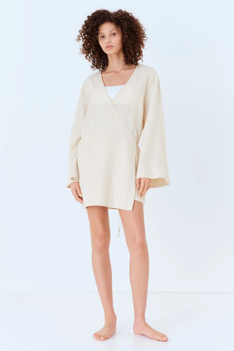 H&M Linen-blend dressing gown