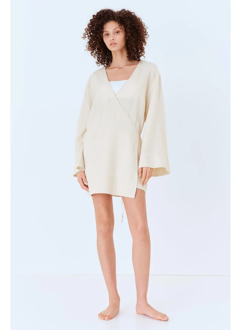 H&M Linen-blend dressing gown