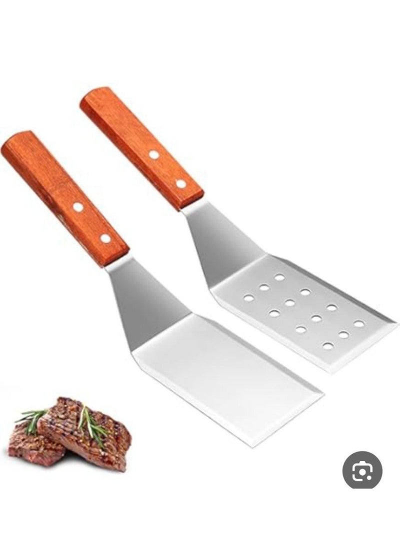 Stainless Steel Pizza & Basbousa Server with Wooden Handle – Practical and Durable - Image 2